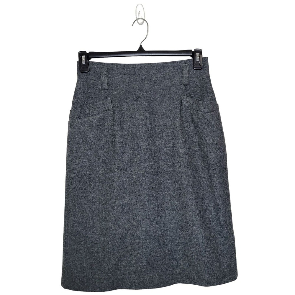 Vintage Spiegel Together! Size 10 Gray Wool Blend Knee Length Skirt Pockets